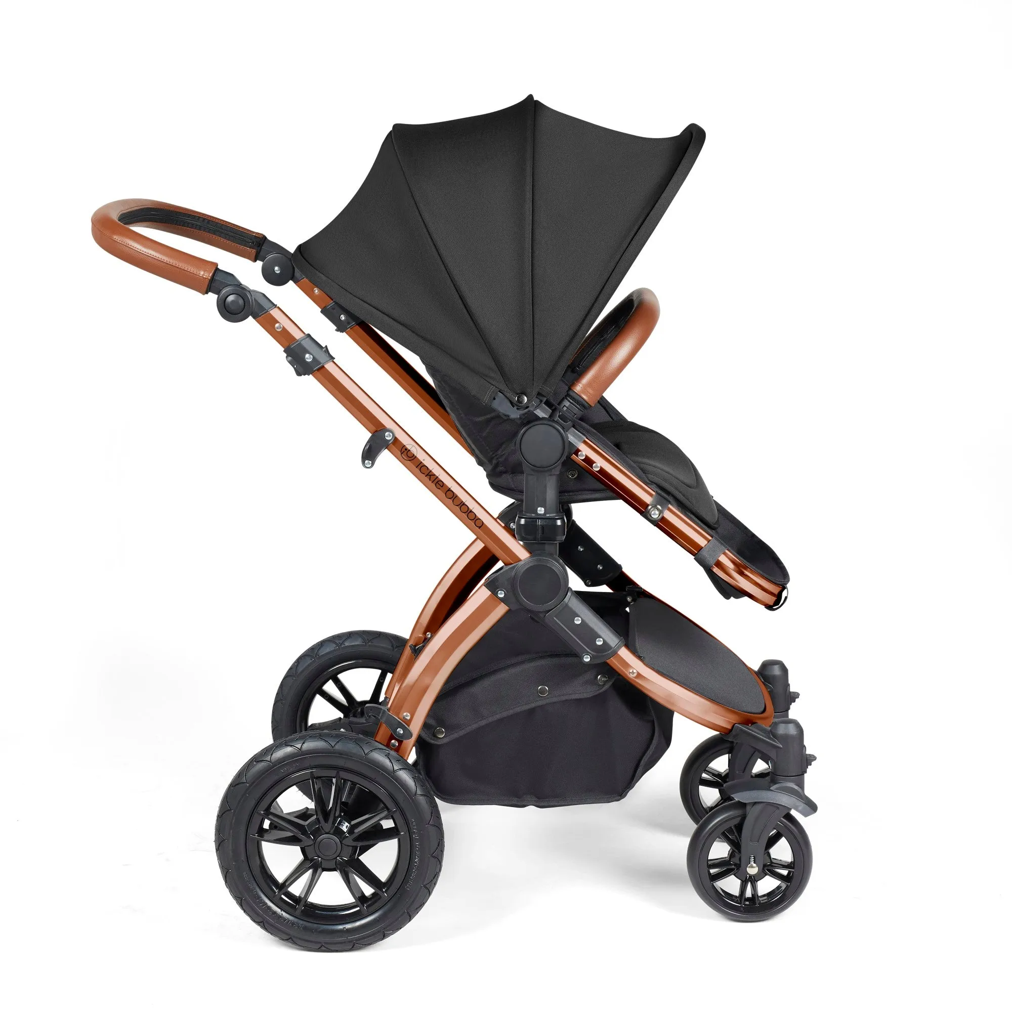 Ickle Bubba Stomp Luxe All-in-One I Size Travel System With Isofix Base (Stratus) Midnight on Bronze