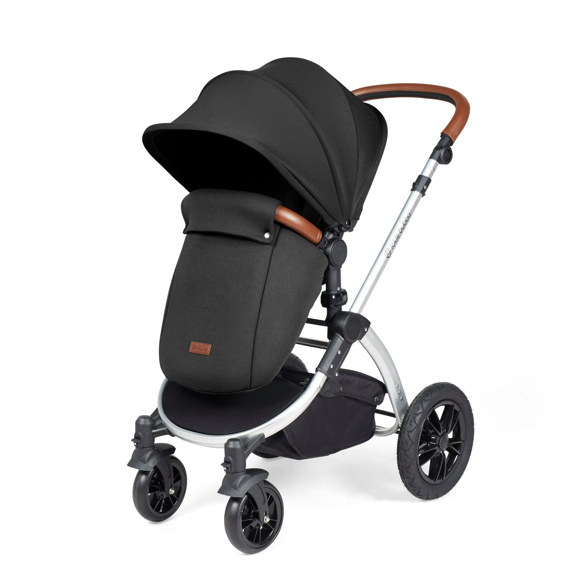 Ickle Bubba Stomp Luxe All-in-One I Size Travel System With Isofix Base (Stratus) Midnight on Silver