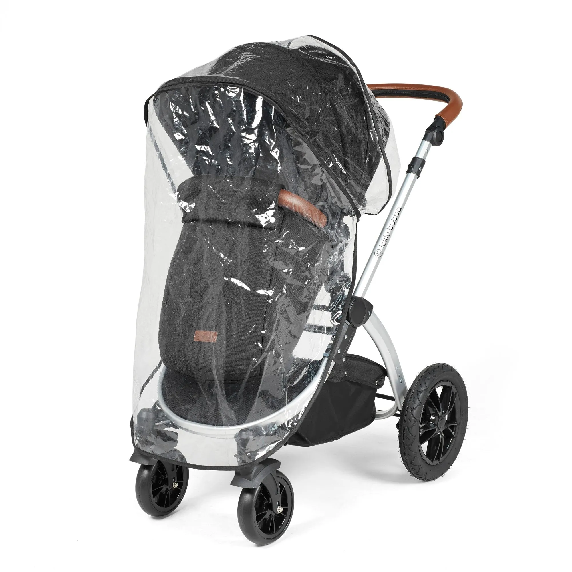 Ickle Bubba Stomp Luxe All-in-One I Size Travel System With Isofix Base (Stratus) Midnight on Silver