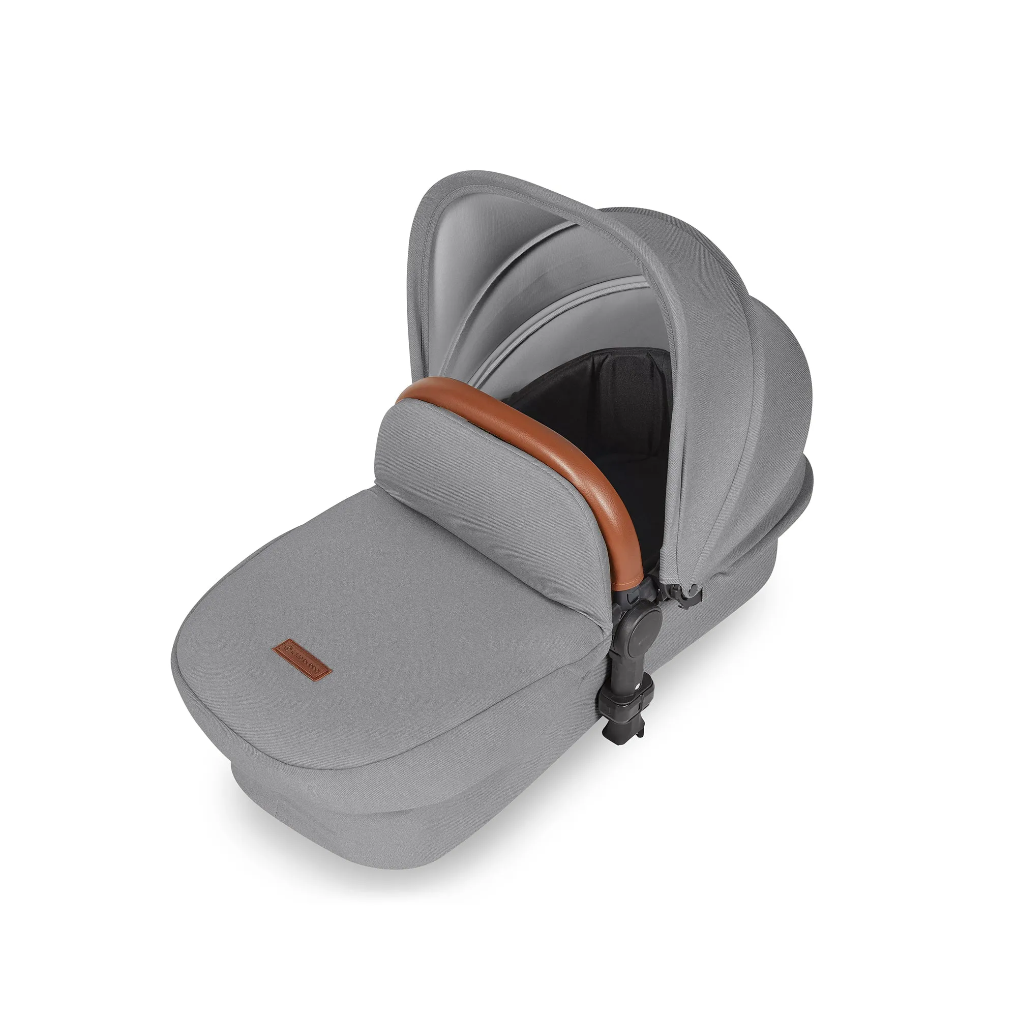 Ickle Bubba Stomp Luxe All-in-One I Size Travel System With Isofix Base (Stratus) Pearl Grey on Black