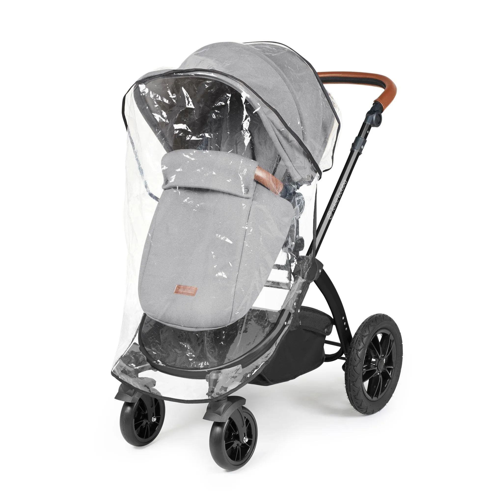 Ickle Bubba Stomp Luxe All-in-One I Size Travel System With Isofix Base (Stratus) Pearl Grey on Black