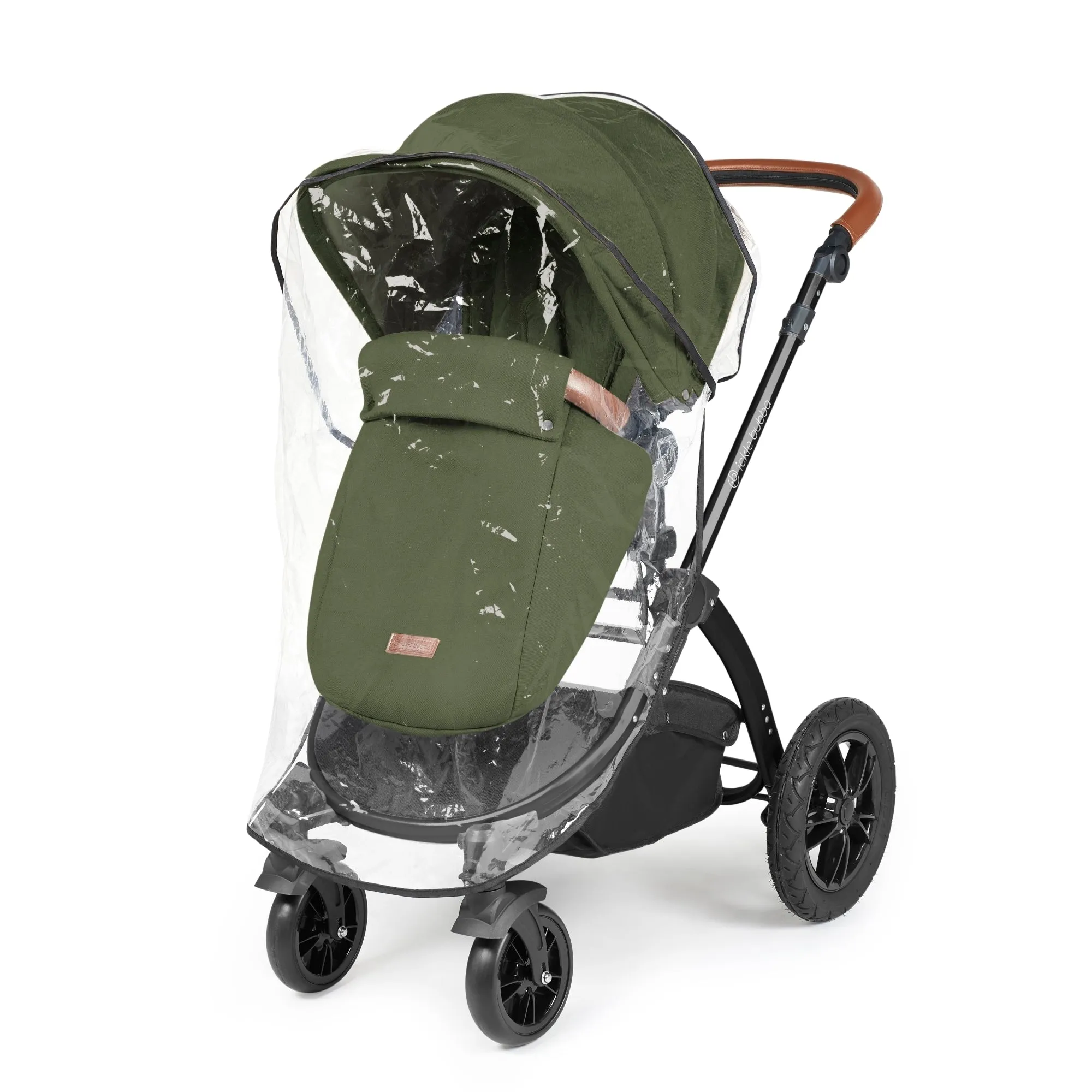Ickle Bubba Stomp Luxe All-in-One I Size Travel System With Isofix Base (Stratus) Woodland on Black