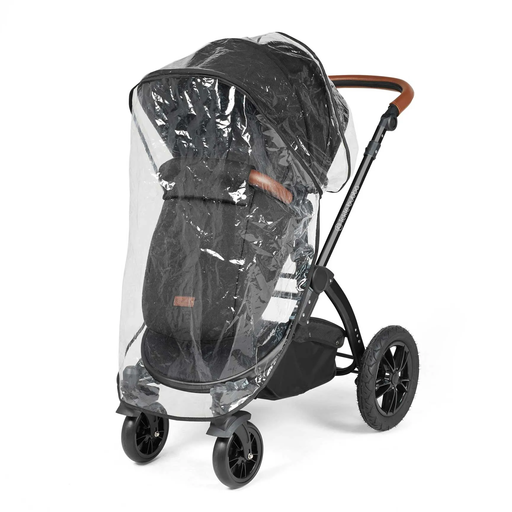 Ickle Bubba Stomp Luxe All-in-One Travel System with Isofix Base in Black/Midnight/Tan