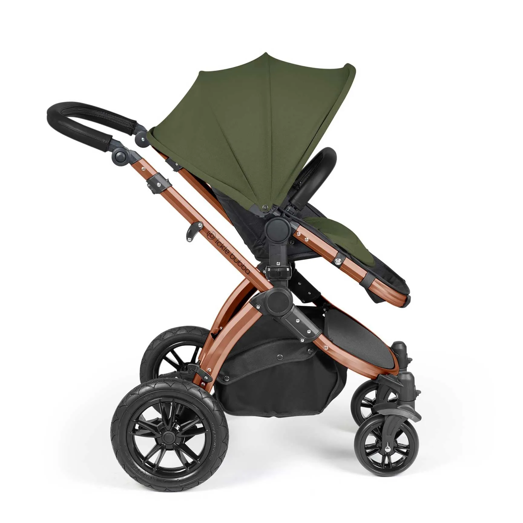 Ickle Bubba Stomp Luxe All-in-One Travel System with Isofix Base in Bronze/Woodland/Black