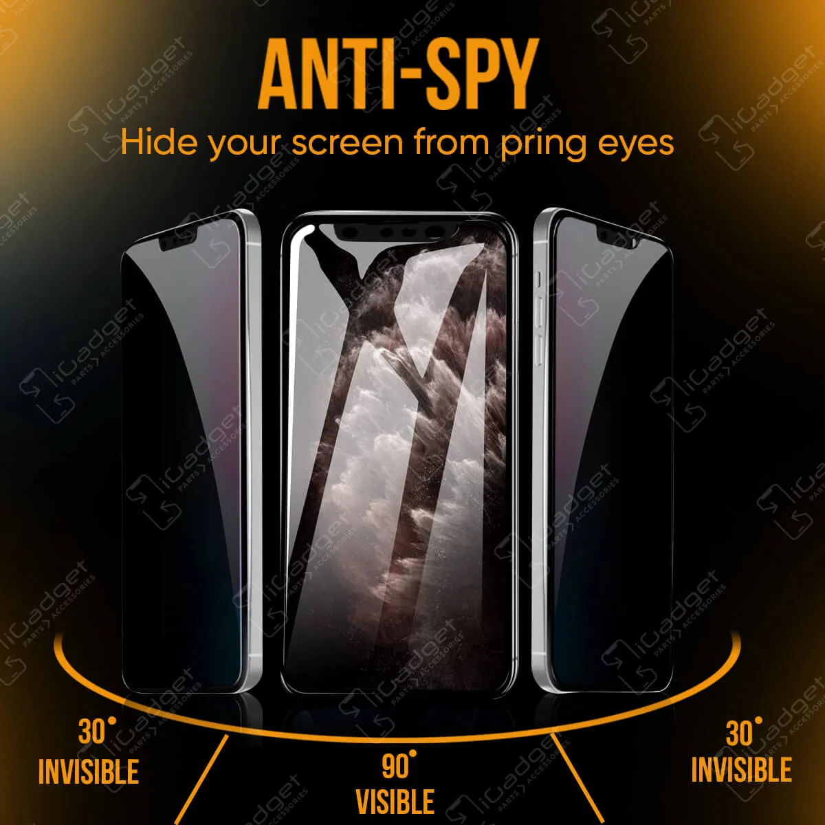 iPhone XS Max 3D Full Coverage Glass Screen Protector | Privacy