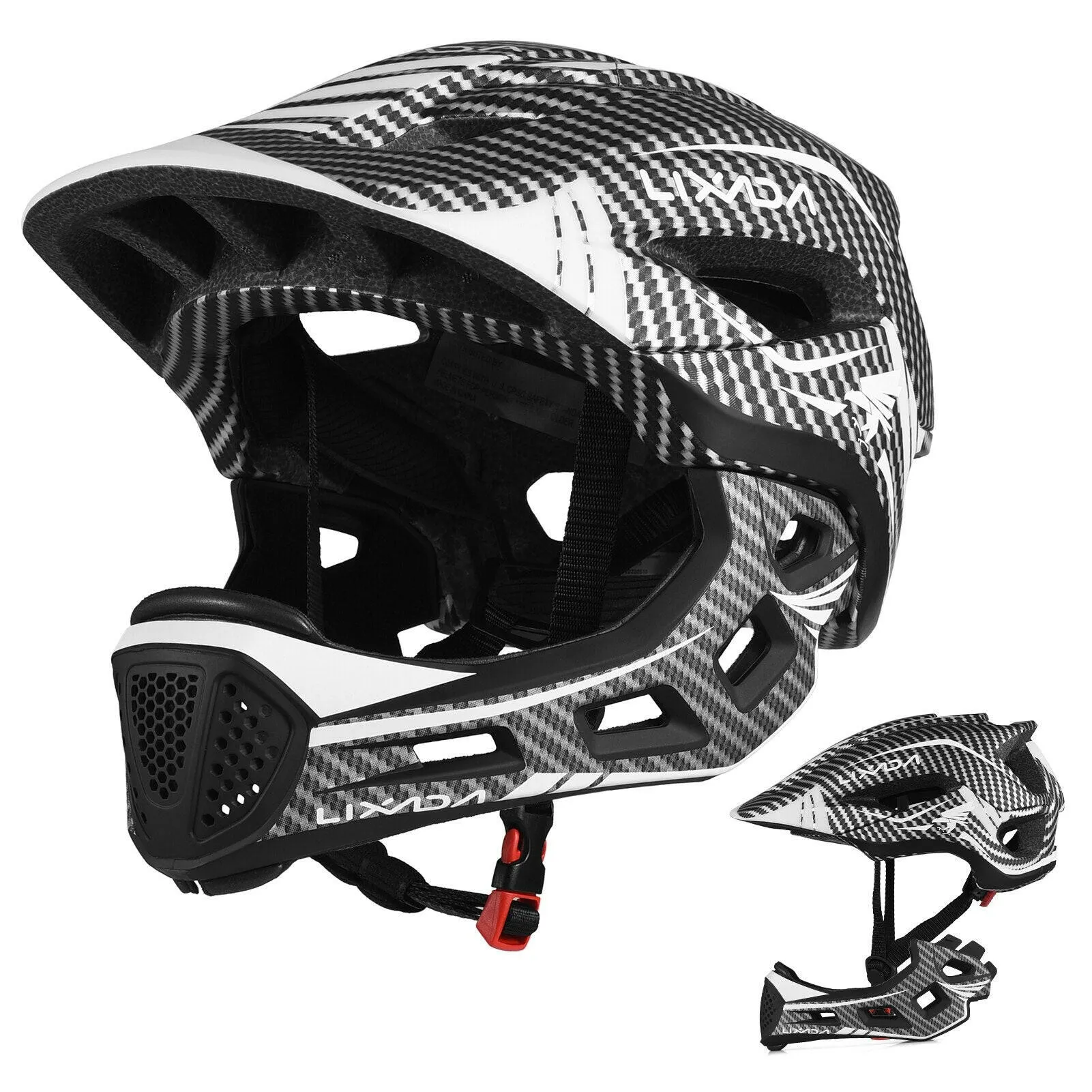Lixada Kids Full Face Helmet Detachable Children Sports Safety Bike Helmet Protective Gear for Cycling Skateboarding Roller Skat