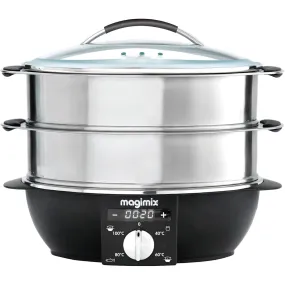 Magimix Multifunctional Food Steamer - 12.2L, 2 Tiers, Removable Base, Stainless Steel
