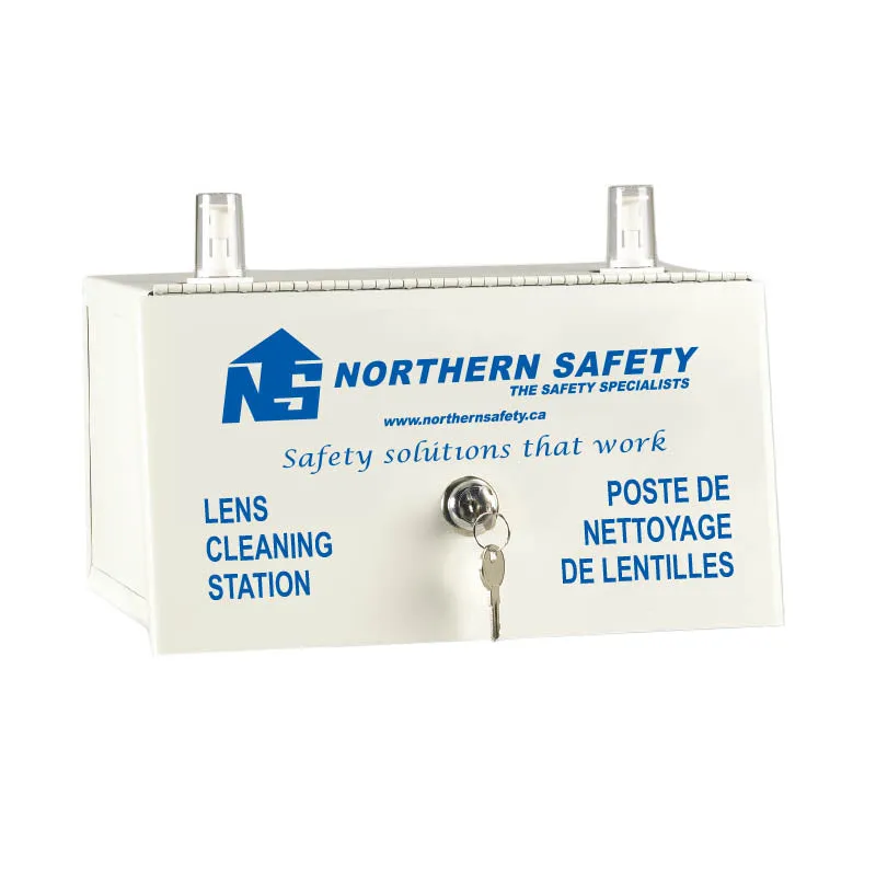 Metal Station with Key and Lock, 2x 500ml lens cleaner and 1 box of tissue