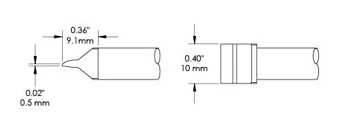 Metcal CFV-BL100 Blade Solder Rework Tip, 10 x 9.1mm