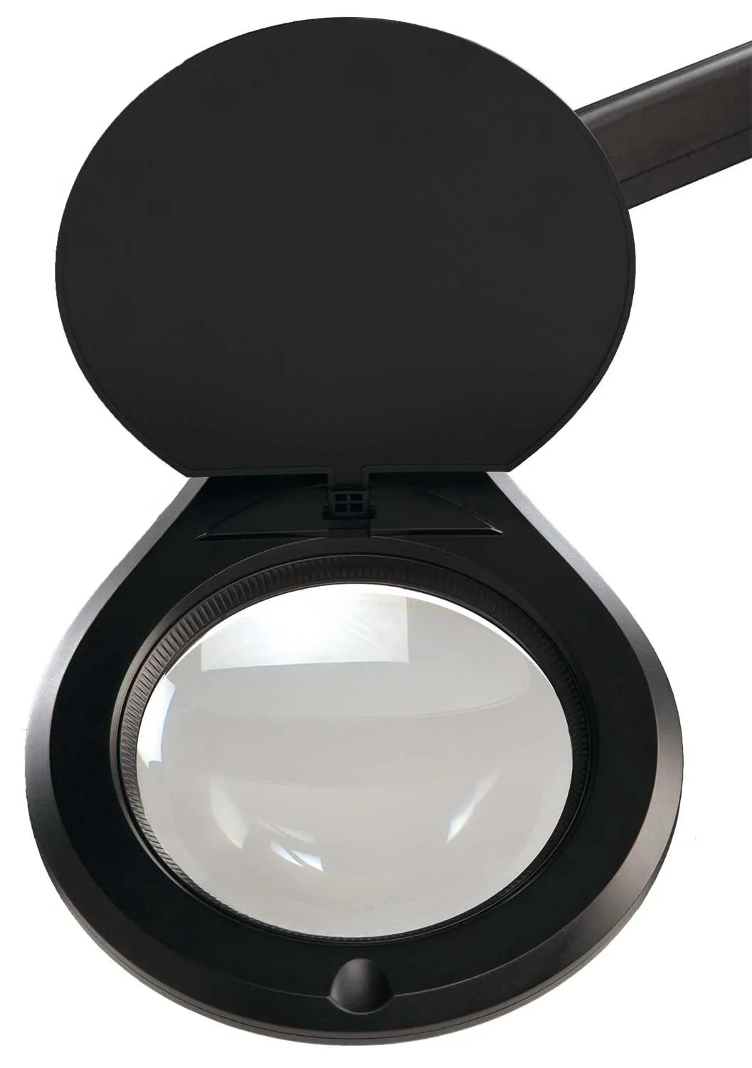 OC White ALRO6-45-5D-B Accu-Lite&trade; LED Magnifier with 6" Round, 5 Diopter Lens & Edge Clamp, Black