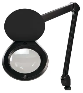 OC White ALRO6-45-B Accu-Lite&trade; LED Magnifier with 6" Round, 3.5 Diopter Lens & Edge Clamp, Black