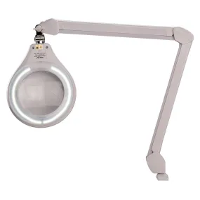 OC White ALRO6-45-W Accu-Lite&trade; LED Magnifier with 6" Round, 3.5 Diopter Lens & Edge Clamp, White