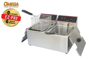 Omega Electric Counter Top Double Well Deep Fryer - 220V - TT-WE263C (2 x 8 L)