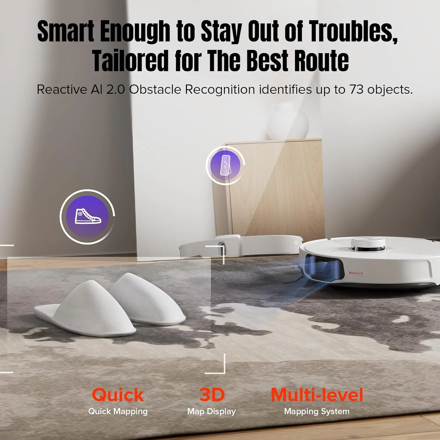 Roborock S8 MaxV Ultra Robotic Vacuum Cleaner - White ( Refurbished Grade - A )