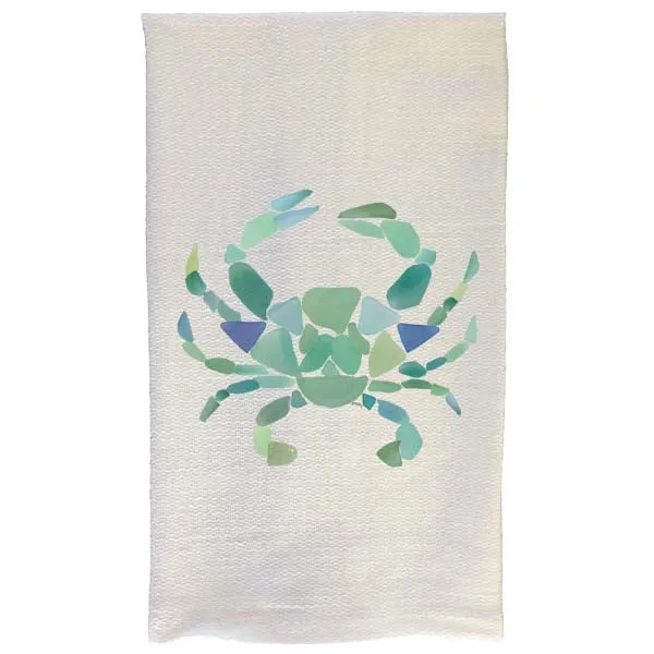 Sea Glass Crab Kitchen Towel
