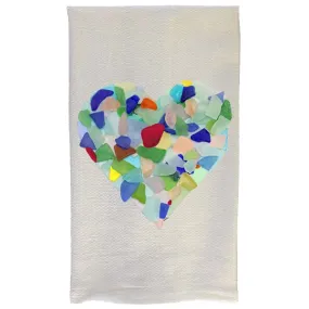 Sea Glass Heart Kitchen Towel