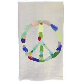 Sea Glass Peace Sign Kitchen Towel