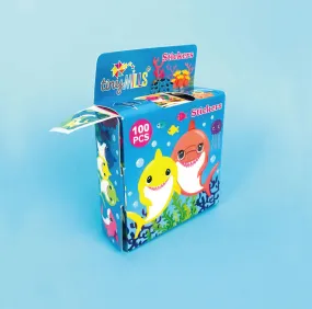 Shark Family Stickers 100 Stickers/Dispenser, Pack of 1, 6, 12 Dispensers