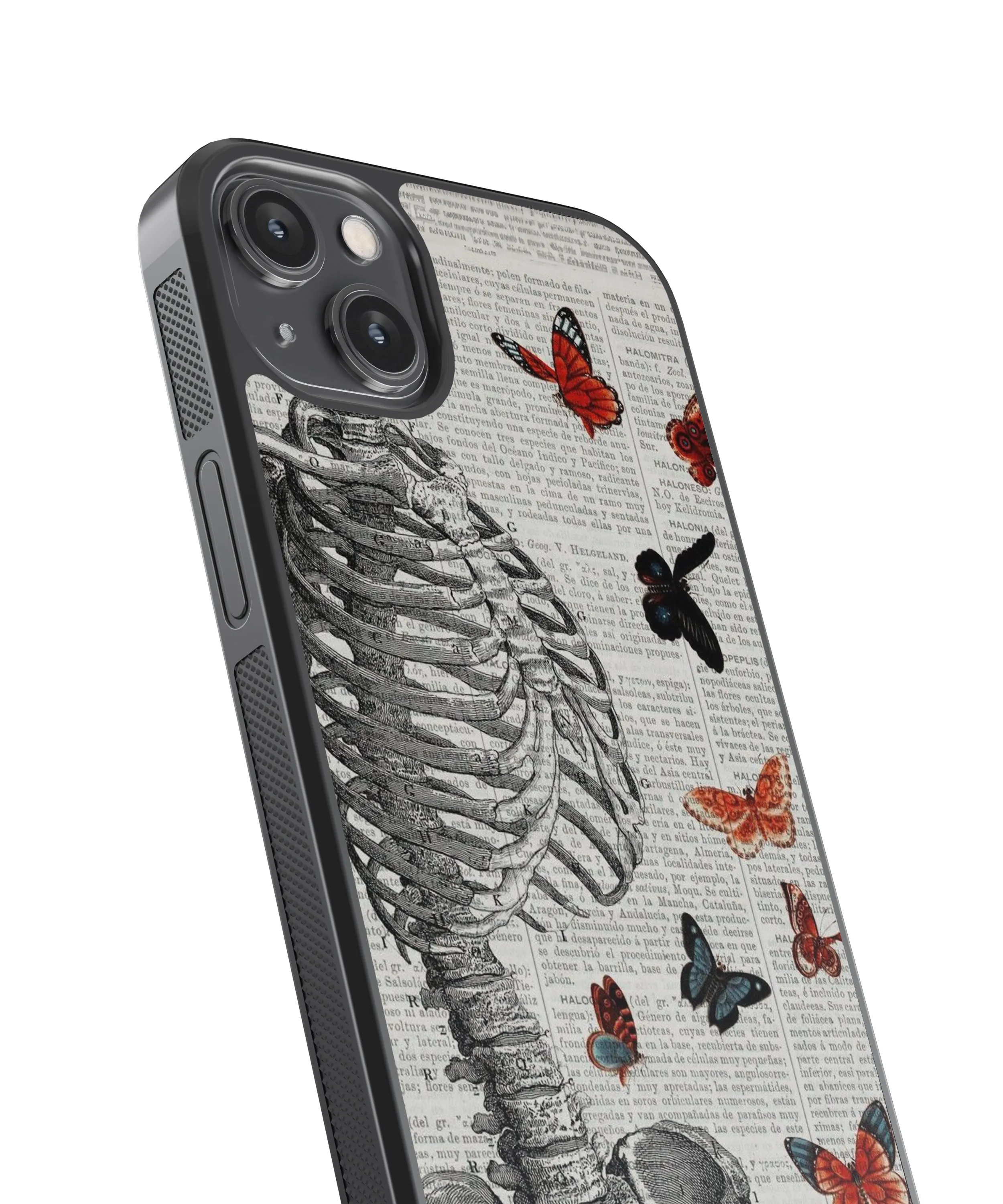 Skeleton Vintage Glass Phone Case Cover