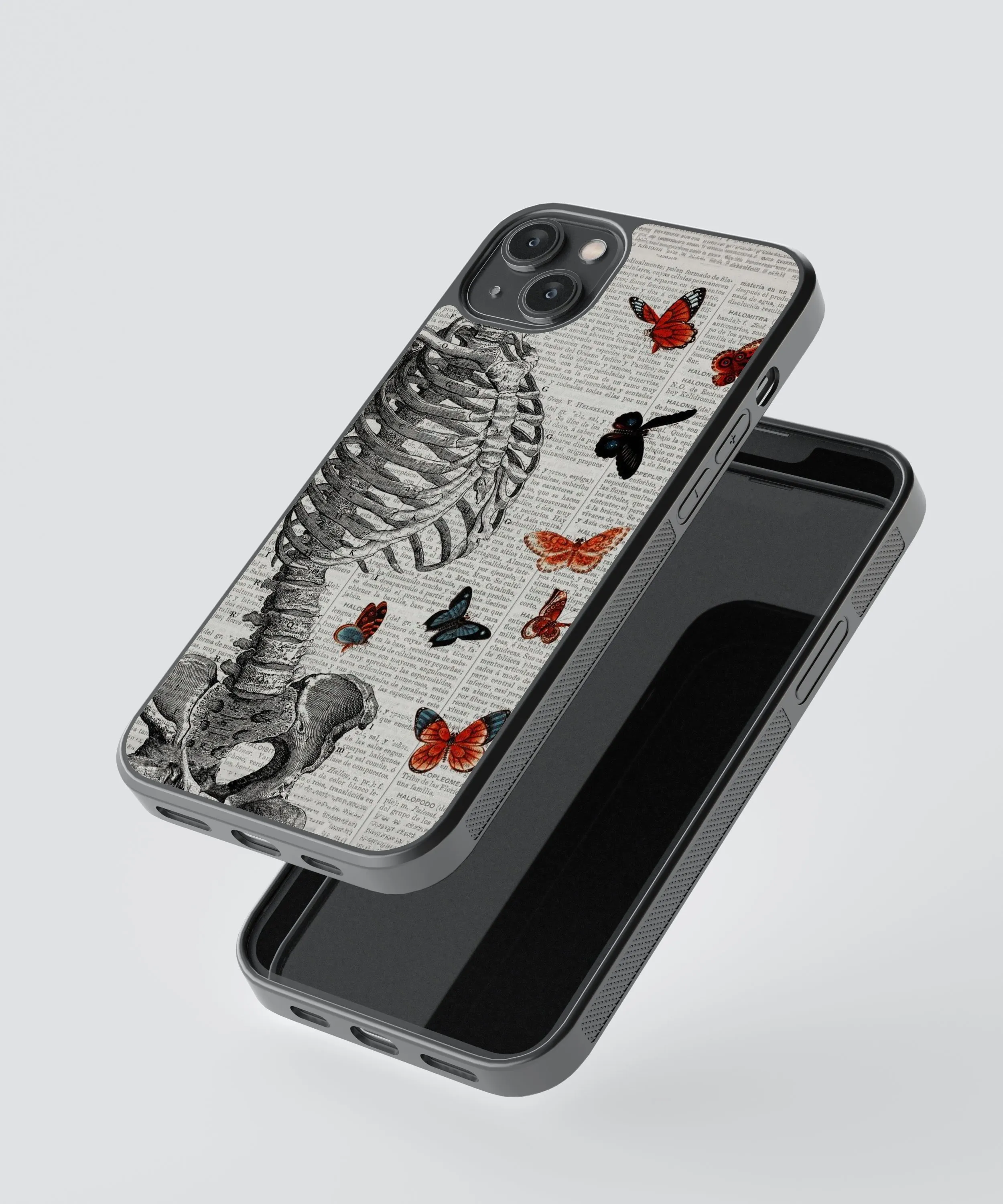 Skeleton Vintage Glass Phone Case Cover