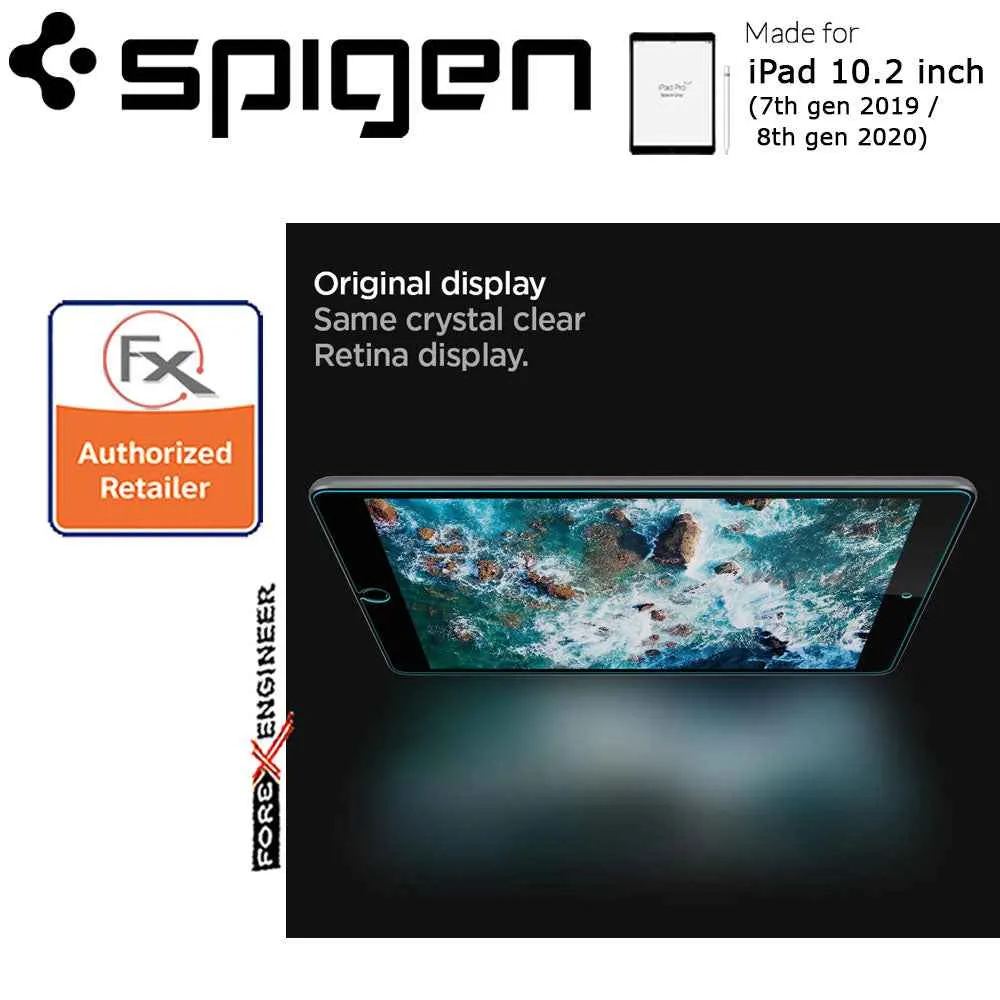 Spigen Premium Tempered Glass Screen Protector for iPad 10.2 inch ( 7th - 8th - 9th Gen ) ( 2019 - 2021 ) - Clear (Barcode : 8809685620549 )