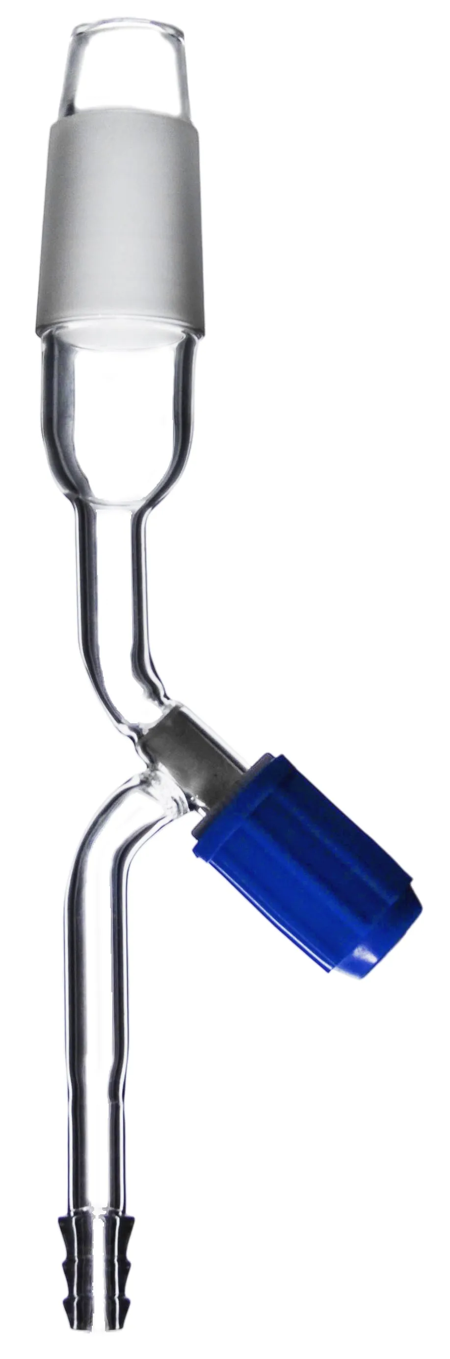 Stopcock Adapter - Rotaflow Key, 24/29 Cone Size - Straight Connection with Cone for Flexible Tubing - Borosilicate 3.3 Glass - Eisco Labs