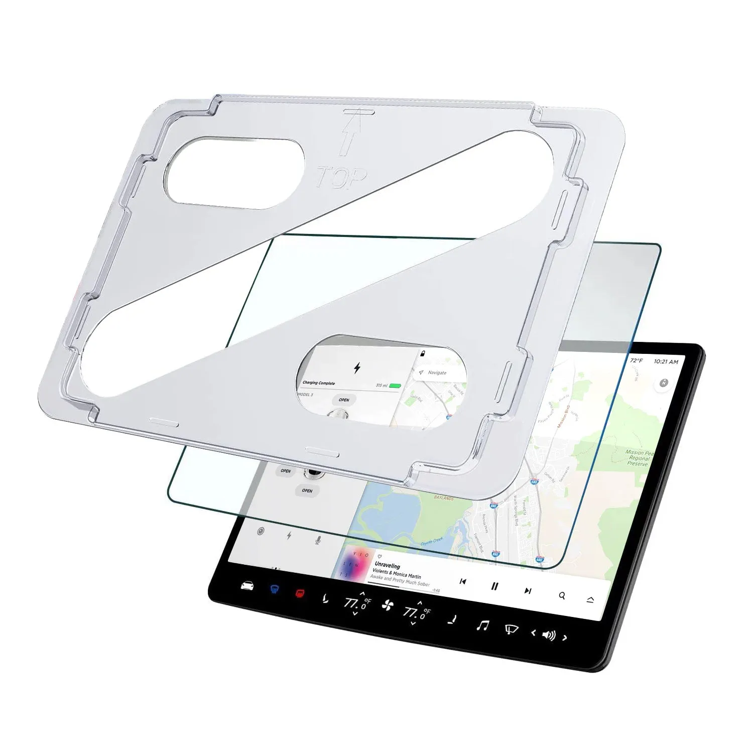 Tesla Model 3/Y 15'' Touchscreen Protector HD Clear Tempered Glass