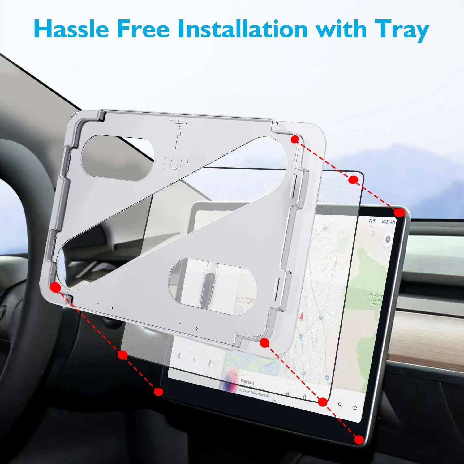 Tesla Model 3/Y 15'' Touchscreen Protector HD Clear Tempered Glass