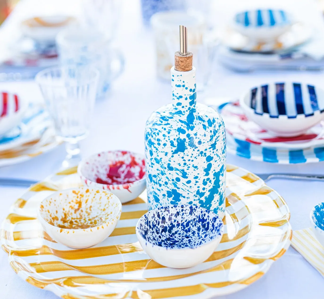 Vietri Amalfitana Splatter Olive Oil Bottle