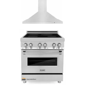 ZLINE 3-Piece Appliance Package - 30-Inch Induction Range, French Door Refrigerator, and Dishwasher in Stainless Steel