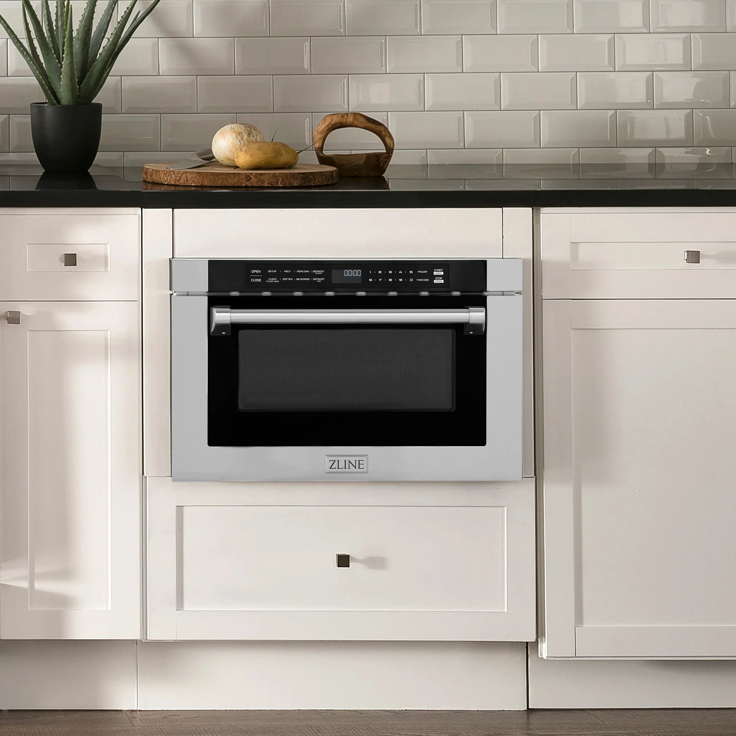 ZLINE 5-Piece Appliance Package - 30-Inch Induction Range, Wall Mount Range Hood, French Door Refrigerator, Dishwasher, and 24-Inch Microwave Drawer in Stainless Steel